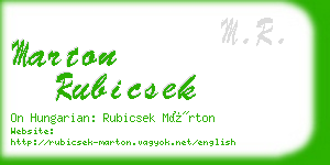 marton rubicsek business card